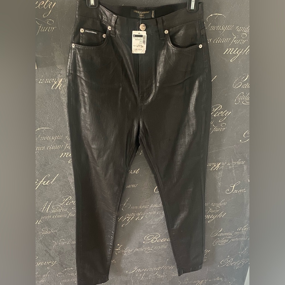 DOLCE & GABBANA
Grace Coated Denim Skinny Jeans